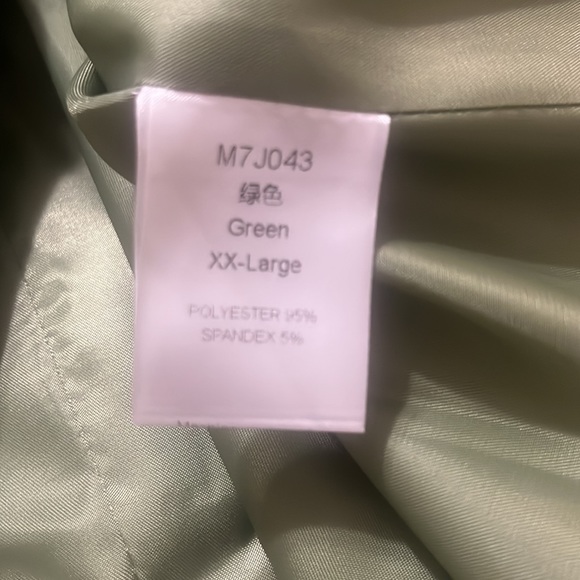 Women’s Casual Blazer Jacket Open Front with Button, Long Sleeve Green Size XXL - Picture 3 of 9